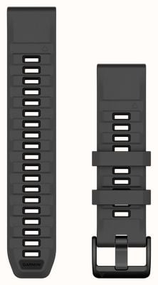 Garmin Quickfit 表带（22 毫米），石墨色和黑色硅胶材质，黑色五金配件 - 仅表带 010-13392-10