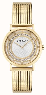 Versace Серебряный циферблат нового поколения (36 мм) / нержавеющая сталь с золотым PVD-покрытием VE3M00522
