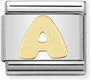 Nomination Classic Letter A 18ct Gold & Steel Charm 030101/01