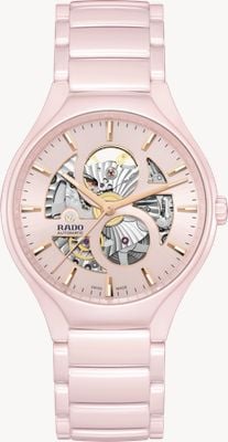 RADO Limitierte Edition mit offenem, rundem Zifferblatt (40 mm) und photochromem Lichtspiel / Armband aus rosafarbener Hightech-Keramik R27183012