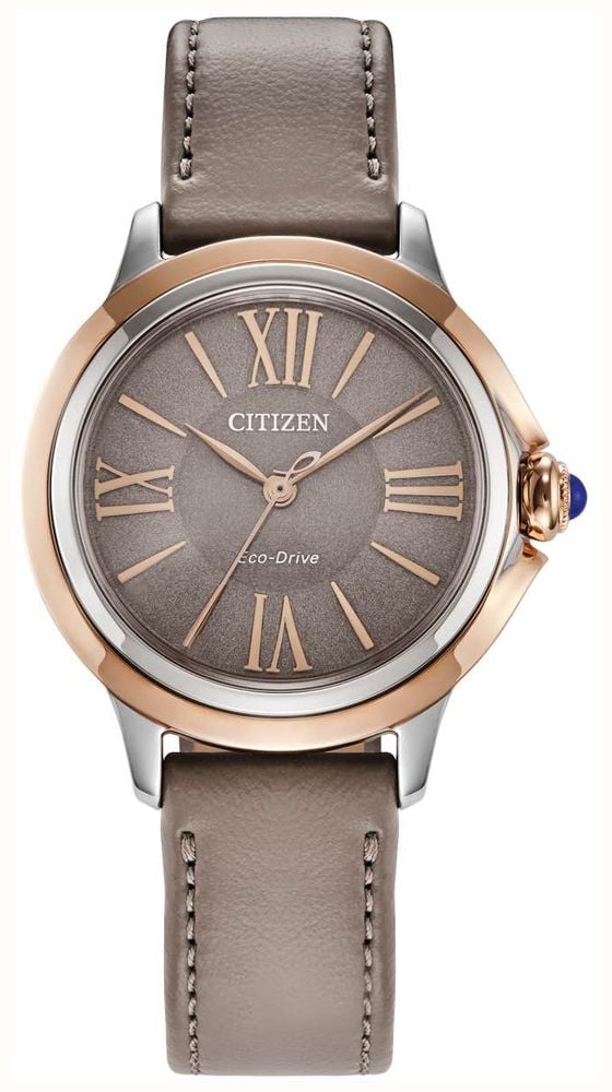 Citizen L Ceci Eco Drive 32mm Taupe Dial Taupe Leather Strap EM1166 01Z