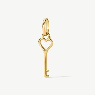 D.LOUISE Gold Tone Mini Heart Key Charm CH13