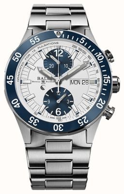 Ball Watch Company Chronographe de sauvetage Roadmaster | 41mm | édition limitée | cadran blanc | bracelet en acier inoxydable DC3030C-S1-WH