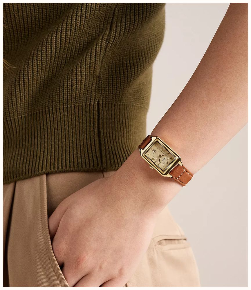 Fossil Raquel 23 mm Three-Hand Date Medium Brown Leather Fossil Watch ES5504 - 备用视图 5