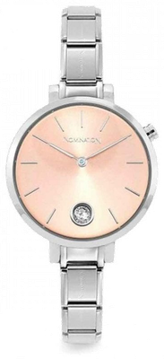 Nomination PARIS Watch With Steel Band ROUND With Zircon Pink Gold 076033/027