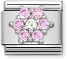Nomination Composable CL SYMBOLS Steel Cz And Silver 925 RICH PINK And WHITE Flower 330322/03