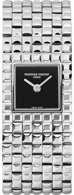 Frederique Constant Classics Manchette (25,7 mm) schwarzes Onyx-Zifferblatt / Edelstahlarmband FC-200ONB1MC6B