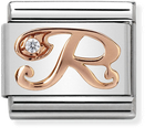 Nomination Classic Letter R 9ct Rose Gold & Steel Charm 430310/18