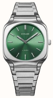 D1 Milano Quadrante verde sunray quadrato Eden (37 mm) / bracciale in acciaio inossidabile SQBJ06