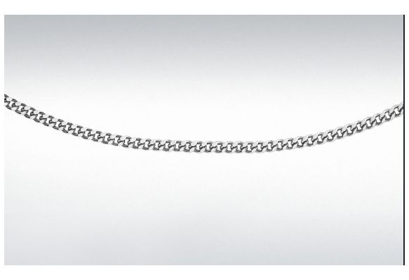James Moore & Co 18" 9ct W/g Dia Cut Curb Chain 5.13.0024 Jewellery