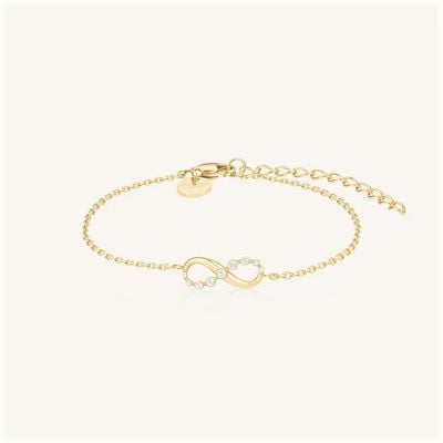 Rosefield Jewellery Infinity White Stone Gold Bracelet JBING-J1313