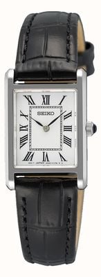 Seiko Classic Dress (19.6mm) White Dial / Black Leather Strap SWR107P1