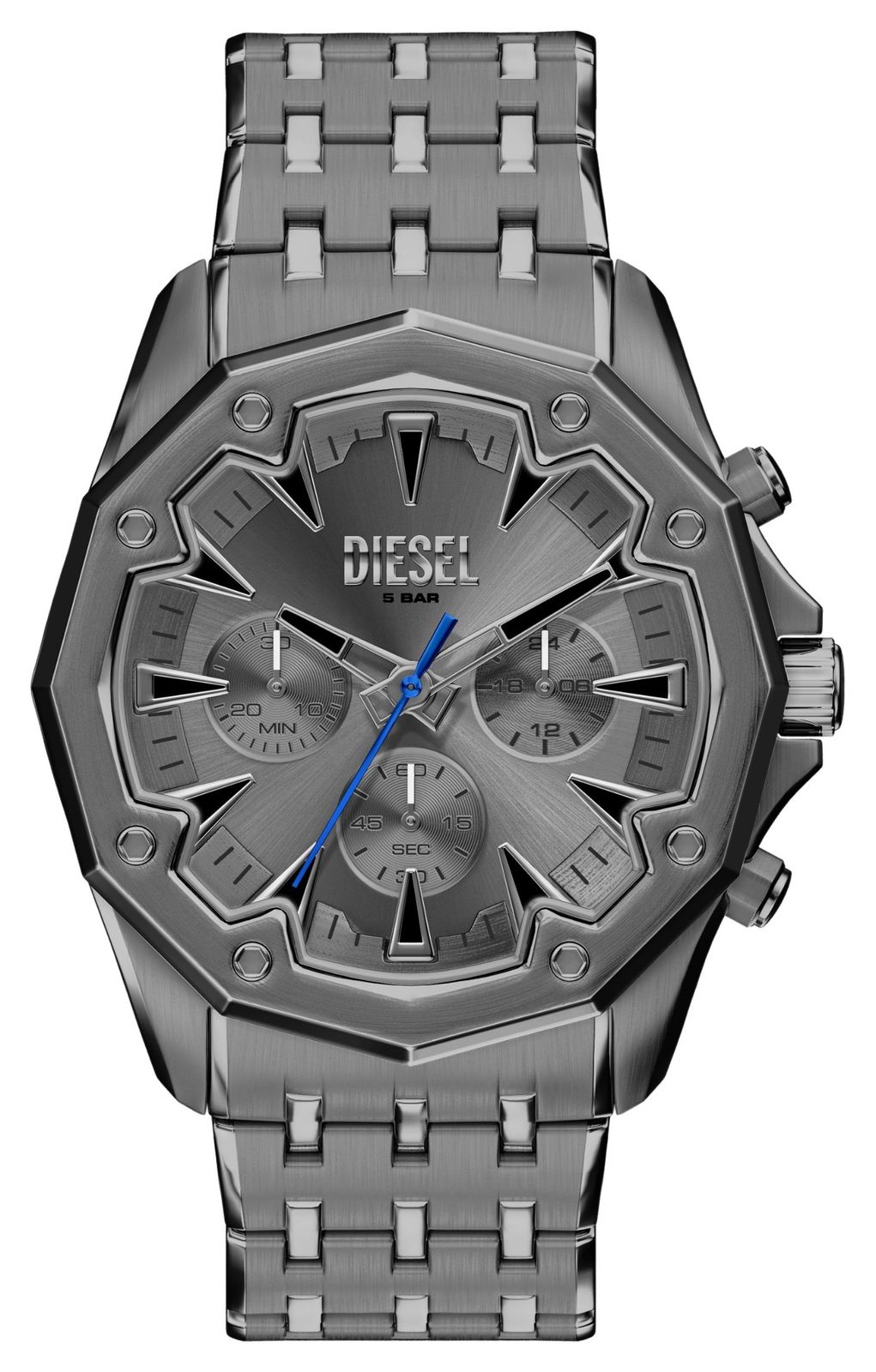 Diesel Chronographe Stinger (46 mm), cadran gris / bracelet montre
