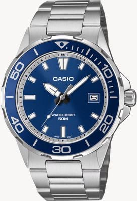 Casio MTD-145D Series Diver Style (43.2mm) Blue Sunray Dial / Stainless Steel Bracelet MTD-145D-2AVEF