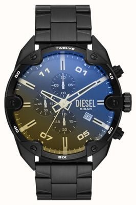 Diesel Herren-Armbanduhr aus schwarzem, pvd-beschichtetem Edelstahl mit Spikes DZ4609