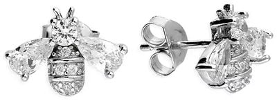 Silver Rhodium plated cubic zirconia bee H5619/C