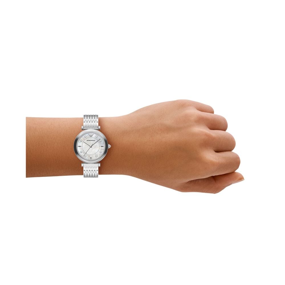 Emporio Armani Three-Hand Crystal Quartz (32mm) Mother-of-Pearl Dial / Stainless Steel Bracelet AR11807 - alternate view 3