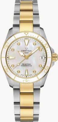 Certina Ds Action Lady Powermatic 80 (34.5mm) Mother of Pearl Dial / Two-Tone Stainless Steel C0320072211600