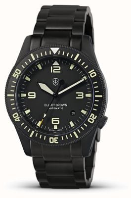 Elliot Brown Holton Professional Automatic (43mm) Black Dial / Sandblasted Gunmetal Grey PVD Bracelet 101-A10-B09