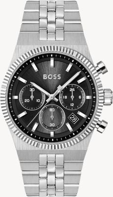 BOSS Cronógrafo de cuarzo Candor Prime (41 mm), esfera negra / brazalete de acero inoxidable 1514307