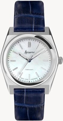 Accurist Women's Origin (34mm) Blue Mother-of-Pearl Dial / Blue Leather Strap 70012