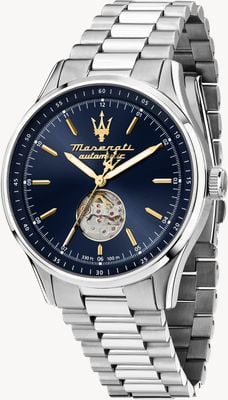 Maserati Sorpasso Automatik für Herren (42 mm) blaues Zifferblatt / Edelstahlarmband R8823124002