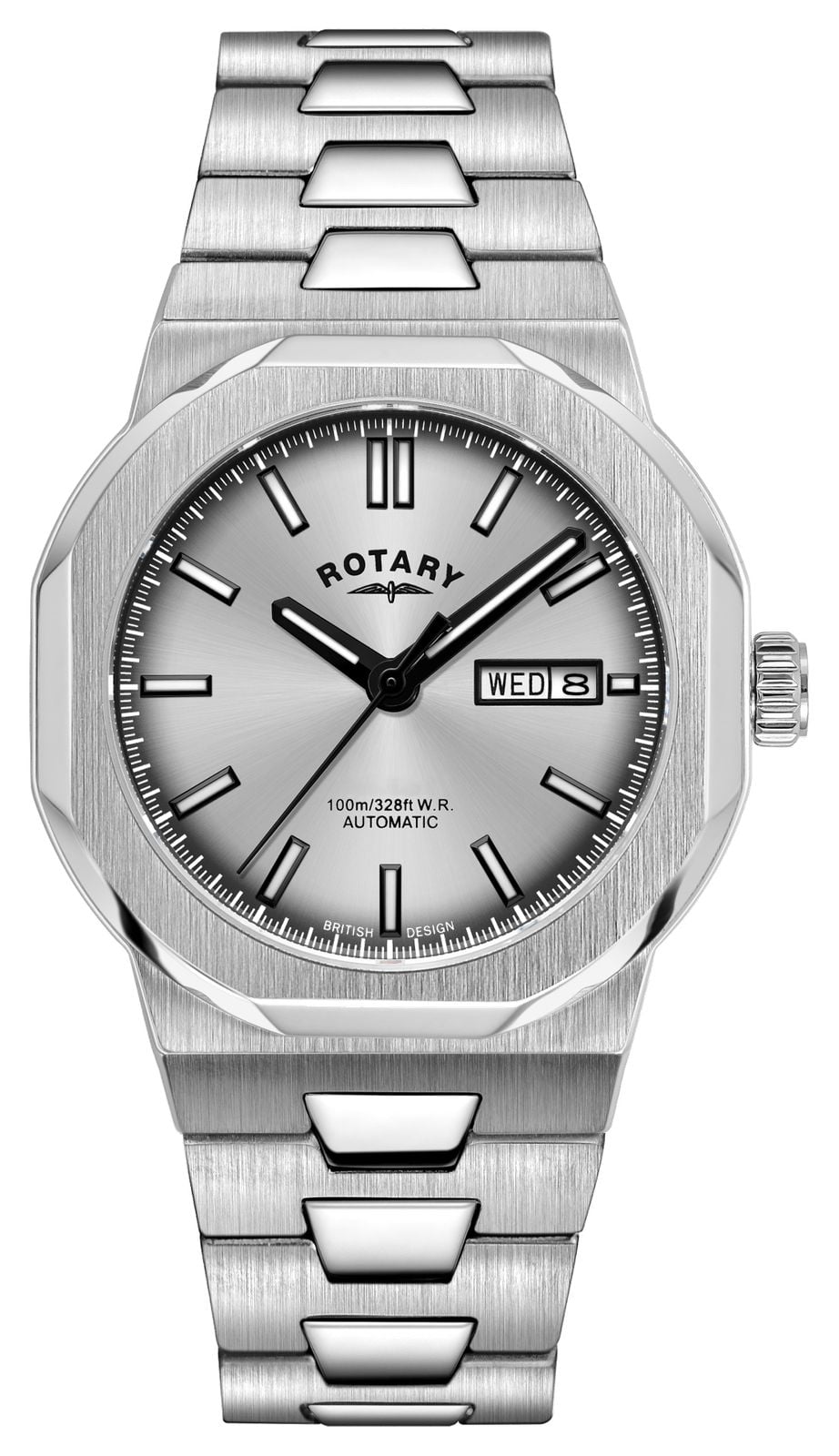 Rotary Sport Automatic (40mm) Silver Sunray Dial / Stainless