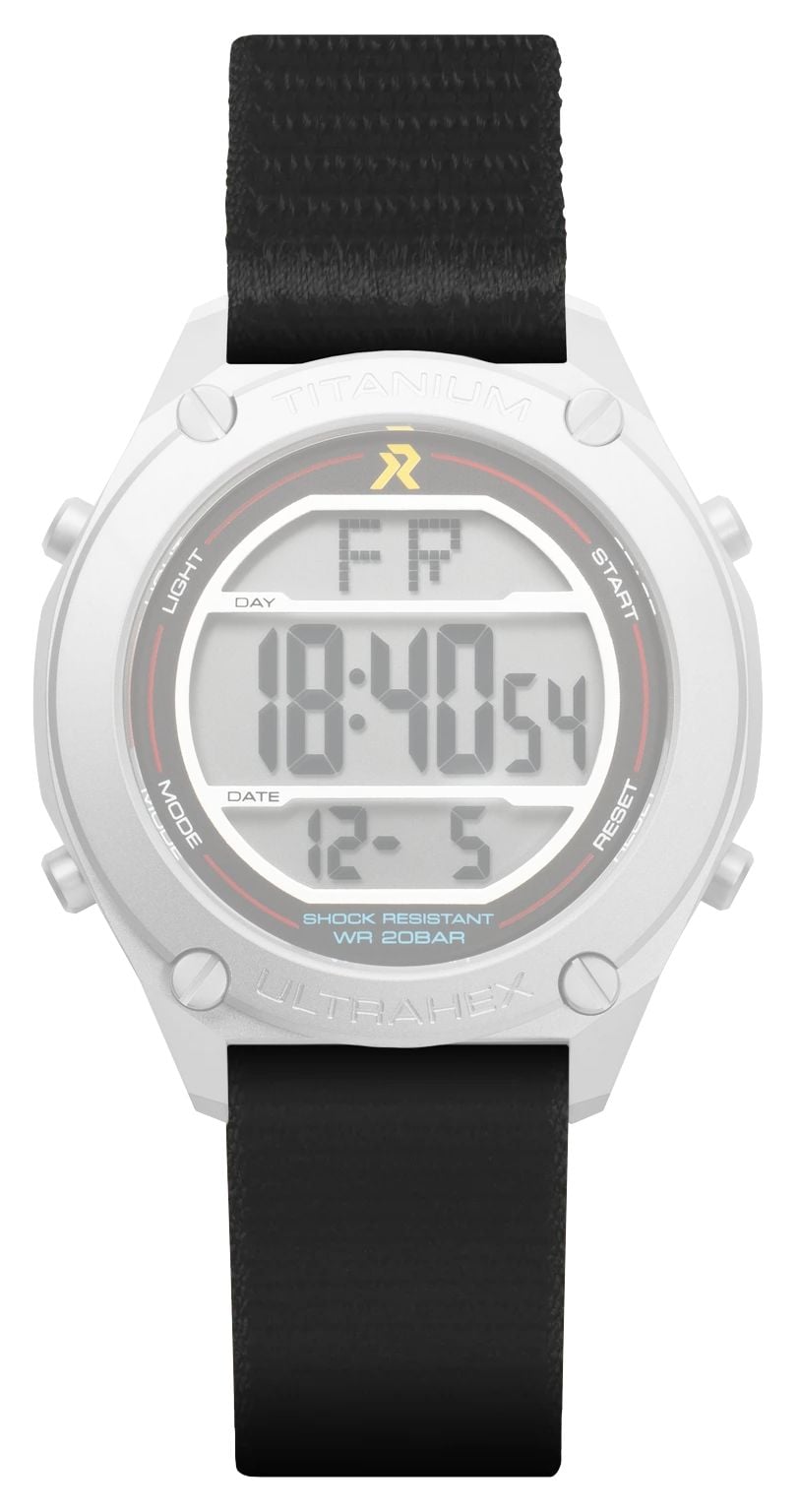 RZE GP Elastic Nylon Strap 20mm  Black GPELASTIC Watch