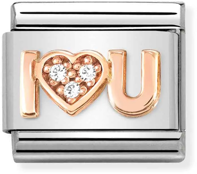 Nomination Classic I Heart You Rose Gold & Steel Charm 430305/36