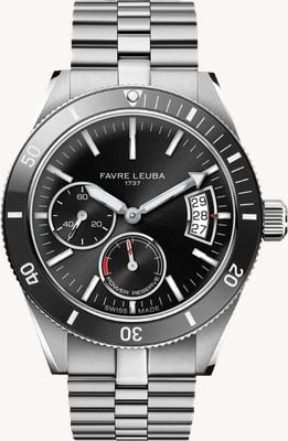 Favre Leuba Deep Raider Power-Reserve Automatic (40mm) Black Sunray Dial / Stainless Steel Bracelet Watch 00.20310.109.01.200