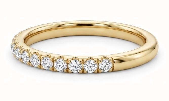 0.33ct Round Brilliant Natural Diamond 9ct Yellow Gold Half Eternity Ring HET100161 - alternate view 2