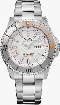 MIDO Ocean Star 200 Automatik (41mm) strukturiertes Silberzifferblatt / Edelstahlarmband M0269301103100