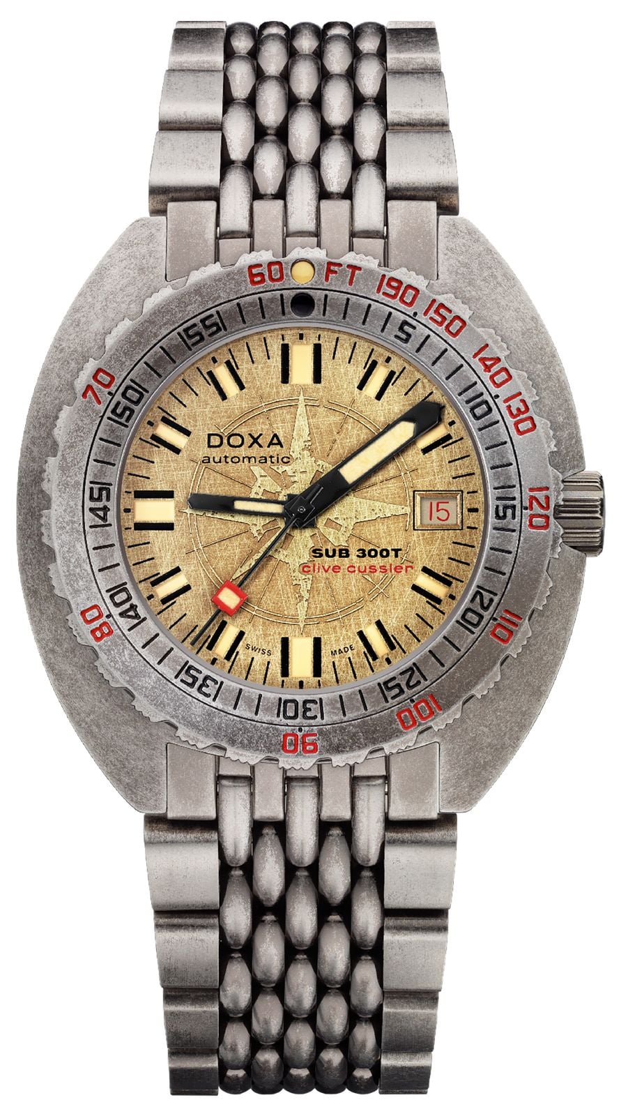 DOXA Cadran vintage fait main Clive Cussler Sub 300t (42,5 montre
