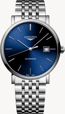 LONGINES Collection élégante automatique (39 mm) cadran bleu soleillé / bracelet en acier inoxydable L49104906