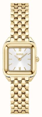 BOSS Mae petite (22mm) zilveren wijzerplaat / gouden PVD roestvrijstalen band 1502823