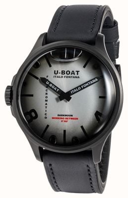 U-Boat Darkmoon Kama PVD (46.5mm) Photochromic Grey-Purple Soleil Dial / Black Calfskin Leather Strap Watch 3339
