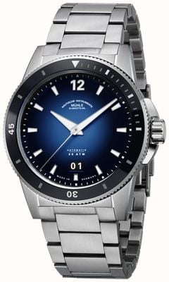 Mühle Glashütte Sportivo Big Date automatisch horloge (42,5 mm) met diepblauwe wijzerplaat / roestvrijstalen armband M1-52-42-MB