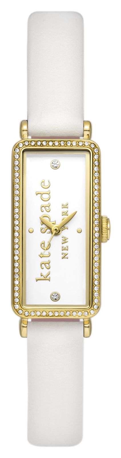Kate Spade Cadran blanc Rosedale / bracelet cuir blanc montre