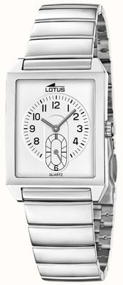 Lotus Square Series Small-Seconds Quartz (33.5mm) Silver Dial / Stainless Steel Bracelet 19076/1