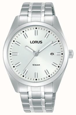 Lorus Sports Date 100m (39mm) White Sunray Dial / Stainless Steel RH977PX9