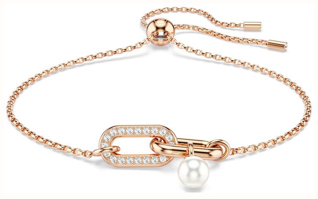 Swarovski Constella Bracelet Crystal Pearl, Round Cut, White, Rose Gold 5728588