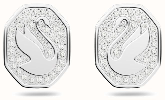 Swarovski Signum Swan White Crystal Stud Earrings 5621097