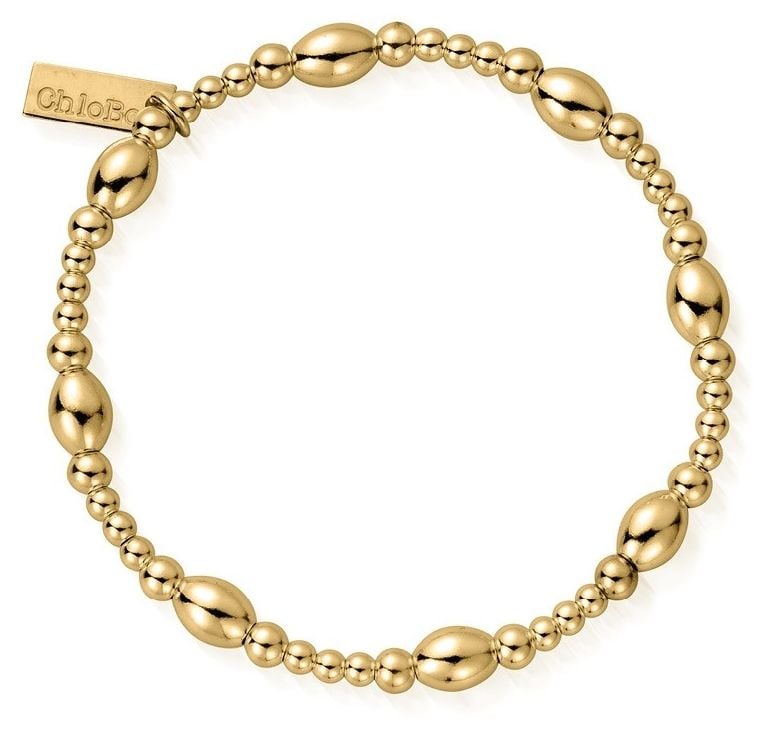 ChloBo | Sterling Silver Gold Plated 'Cute Oval' Bracelet | Jewellery
