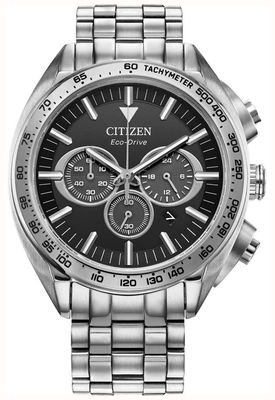 Citizen Eco-Drive Chronograph (43mm) Black Dial / Stainless Steel Bracelet CA4540-54E