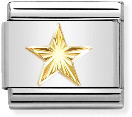 Nomination Classic Star 18ct Gold & Steel Charm 030149/55