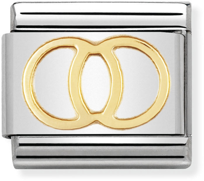 Nomination Classic Wedding Rings 18ct Gold & Steel Charm 030109/21