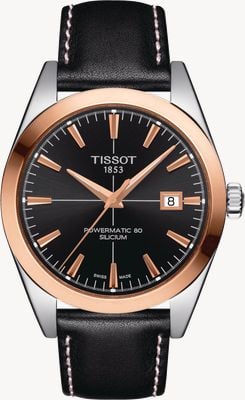 Tissot Gentleman Powermatic 80 Silizium solide 18 Karat Goldlünette T9274074605100
