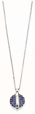 Fiorelli Gold 9k White Gold Iolite Pavé Disc Necklace GN250