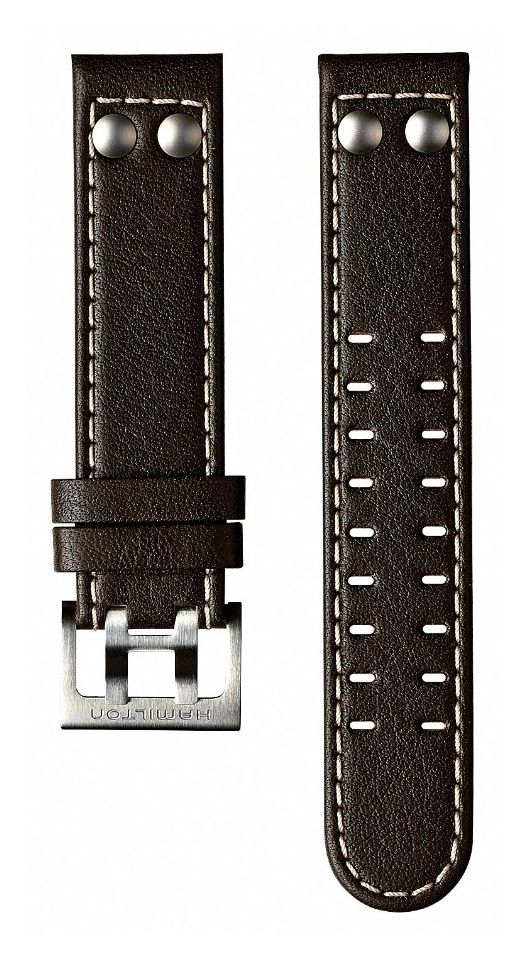 Hamilton Straps Bracelet en cuir marron foncÃ© Khaki Field montre