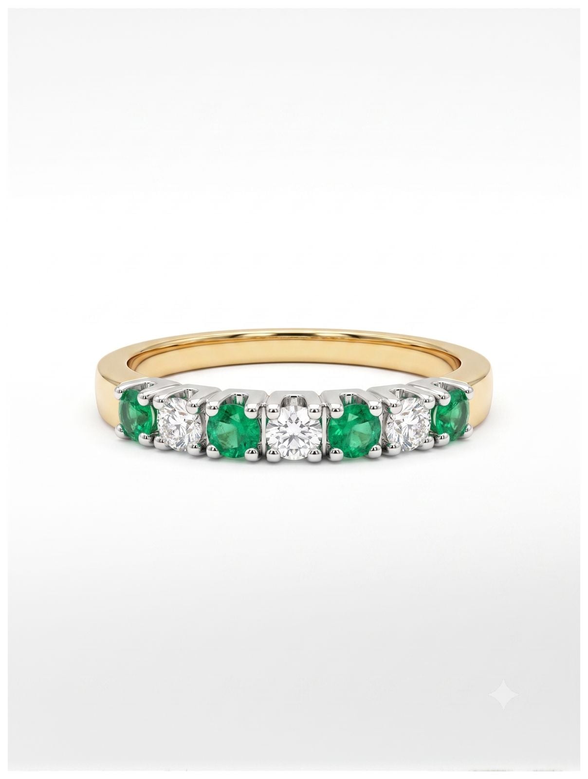 James Moore Co 9ct Yellow Gold Diamond And Emerald Jewellery
